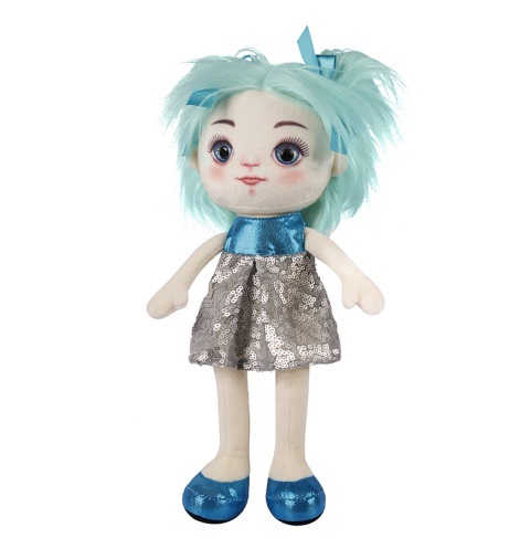 Игрушка мягкая Кукла,Maxitoys Dolls Кукла Карина в сине-серебр. платье 35см в коробке