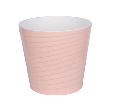Эйс Розово-Белый пластиковый горшок с вкладкой d17 h16см 2,7л