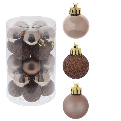 Украшение новогоднее Шар "Шоколадное удовольствие", набор из 25 шт, D3 см, L8 W8 H13 см