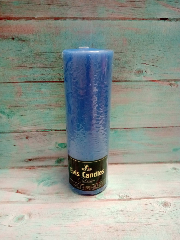 Цилиндр 60 Н200 свеча парафиновая, небесно-голубой