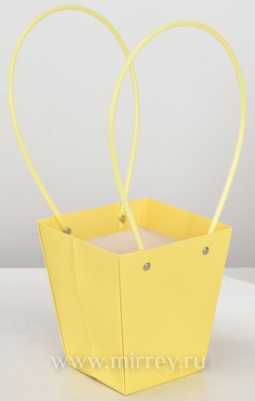 Пакет подарочный "Мастхэв" малый, 13,5х9,5х15 см, 10 шт./упак., пастельно-желтый