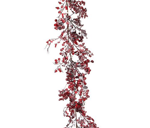 Гирлянда Красные Ягоды в снегу 180 см 