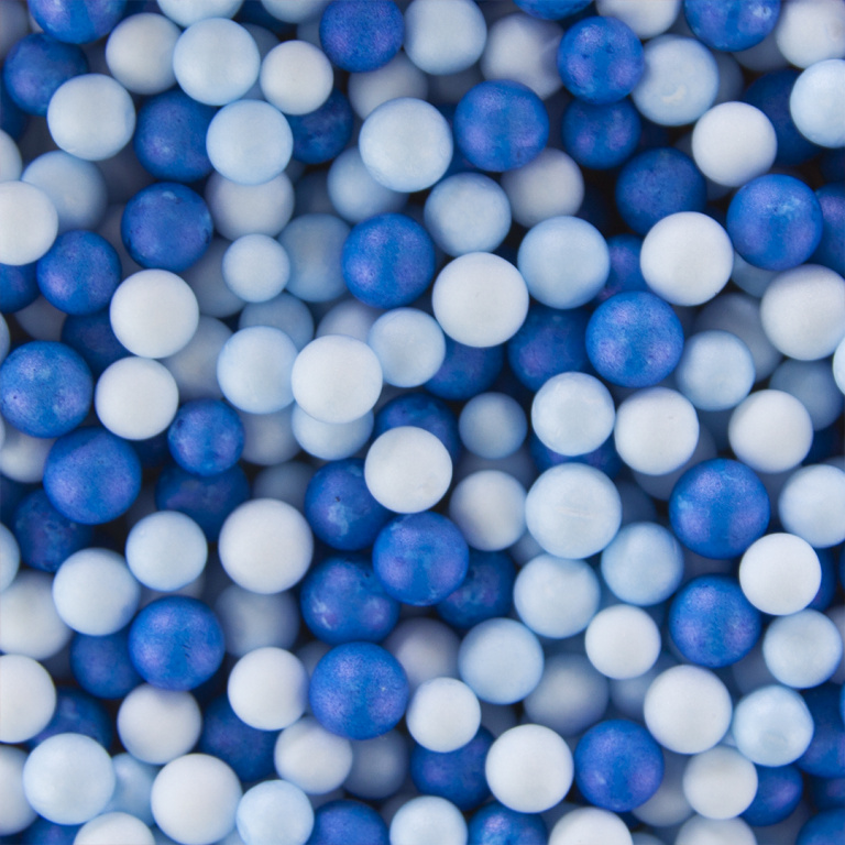 Шарики пенопласт, Цветной микс, Голубой/Синий, 6-8 мм, 20 гр