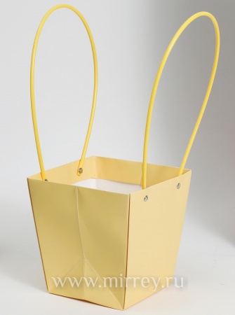 Пакет подарочный "Мастхэв", 16х12х16 см, 10 шт./упак., желтый