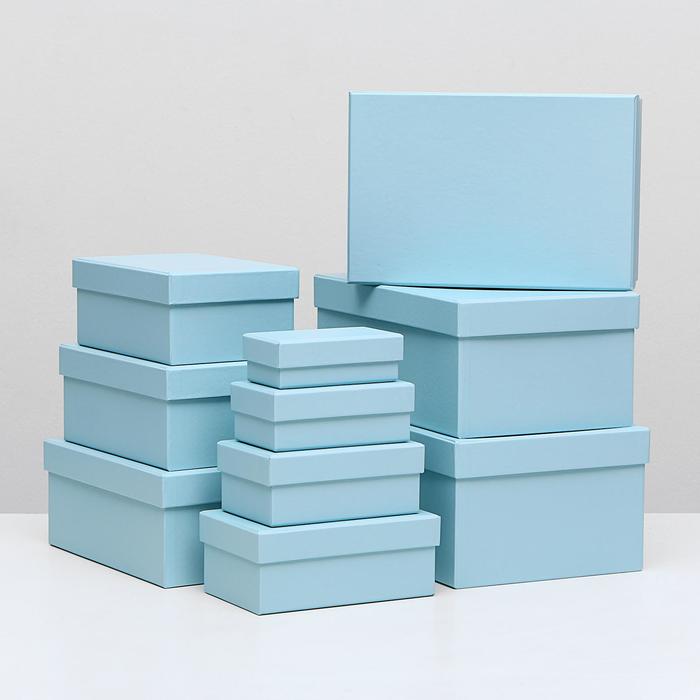 Набор коробок №10 10в1, размер 32*19,5*12,5*11,5*6,5*4см светло-голубой (Sirio Cjljr Celeste)