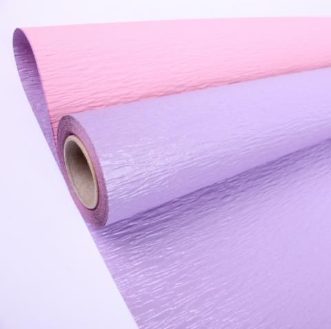 Упак. материал рельефная бумага, перламутр.,двухсторонняя 50см*5м сиреневый/розовый