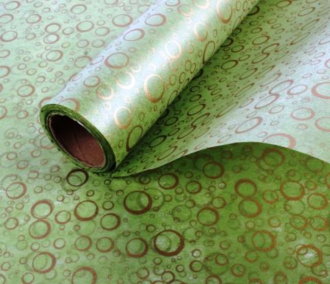 Упак. материал Ламинированный фетр "Пузыри" 60см*5м зеленый
