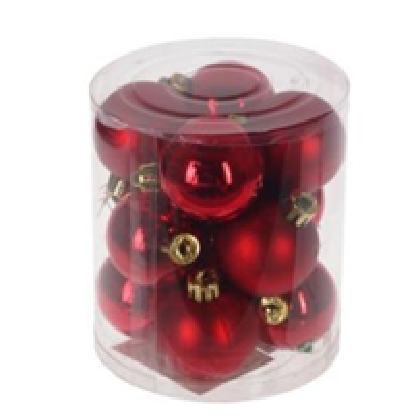 Украшение новогоднее шар "Красная роза" набор из 12шт D4 см (красный)