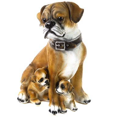 Фигура Собака боксер с щенками Н-33см