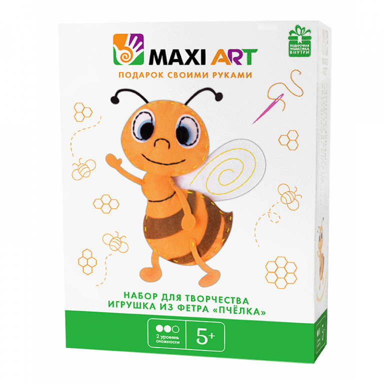 Набор для Творчества Maxi Art, Игрушки из Фетра Пчелка, 21см