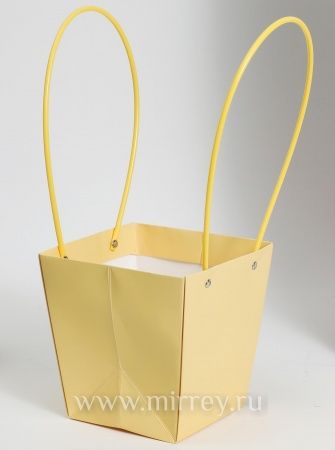 Пакет подарочный "Мастхэв", 16х12х16 см, 1шт., желтый