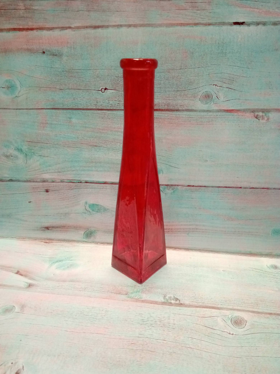 Стрелки 1-красный прозрачный "Стрелки" ваза пирамидка малая прозрачная