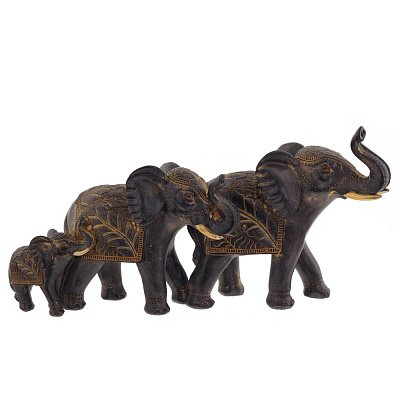 Фигурка декоративная "Слоны", L30 W9 H15 см