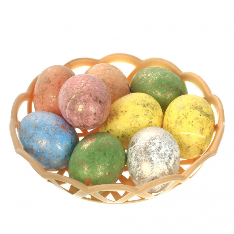 Изделие декоративное "Яйцо пасхальное" набор из 9-ти шт в корзинке,  L15 W15 H5 см