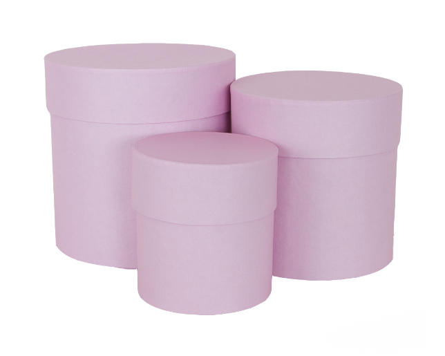 Набор коробок Цилиндр, Розовый, 15*15 см, 3 шт. в упак.