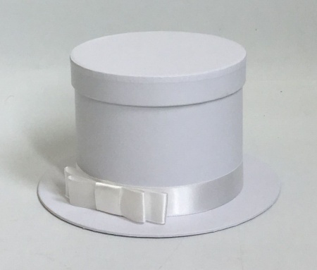 Коробка "Шляпный цилиндр", 22(15,5)*13см. 1шт белый (W7950)