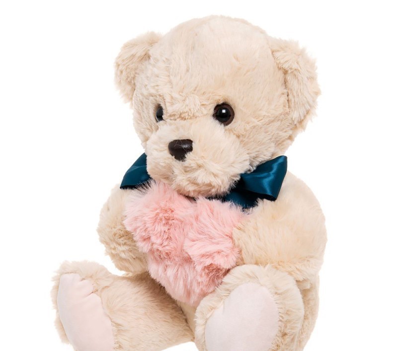 Мягкая игрушка Медведь с сердечком HY202406801B Бежнвый
