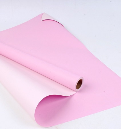 Упак. материал новая двухцв. матовая пленка, 60см*10м, св.розовый/розовый