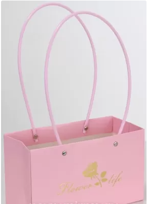 Пакет подарочный "Мастхэв. Flower life" прямоугольный, 22х10х13 см, 10 шт./упак., розовый