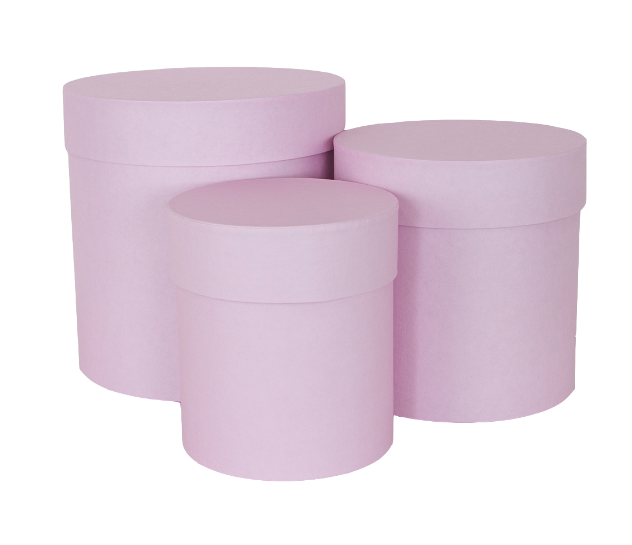 Набор коробок Цилиндр, Розовый, 19*19 см, 3 шт. в упак.