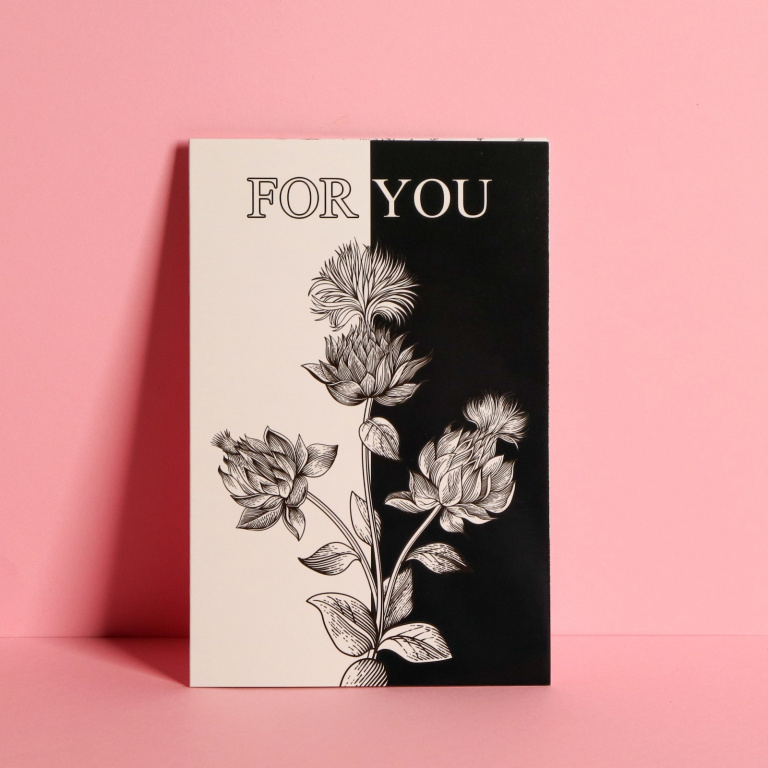 Открытка средняя «Для тебя», цветы, 12 × 18 см