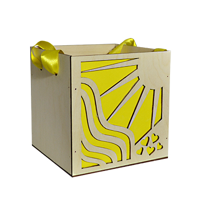 Подарочная коробка с ручками "Солнце"15*15*15см