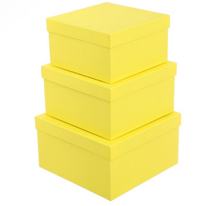 Набор коробок №2 5в1, 21*21*21-12,5*12,5*12,5 лимон