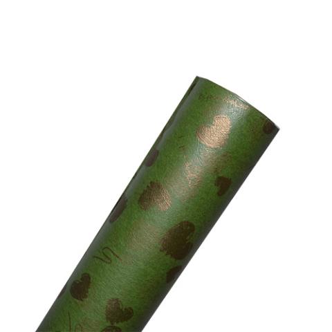 Упак. материал Ламинированный фетр "Сердечки" 60см*5м зеленый