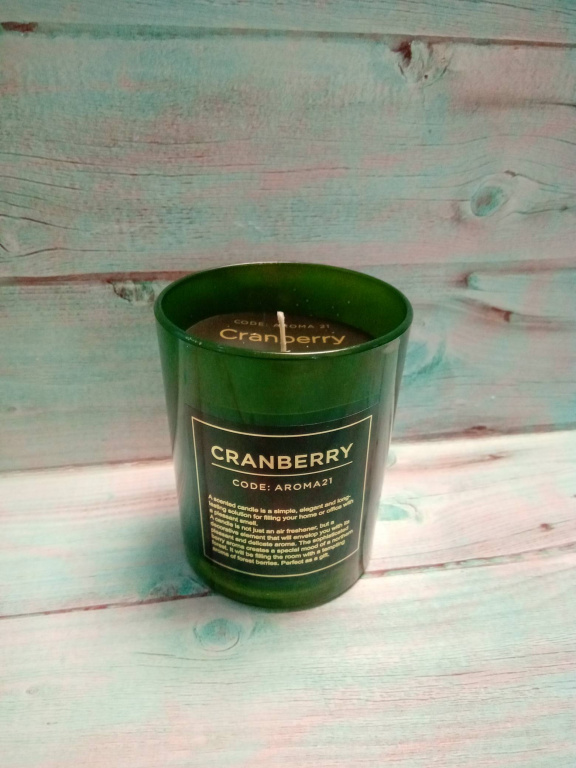 CRANBERRY Свеча ароматизированная в стакане (зеленый), AROMA 21