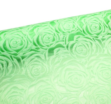 Фетр 3D ламинированный "Розы" 50см*10м салатовый