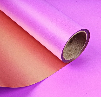 Упак. материал флористич. пленка с золотом 60см*5м фиолетовый