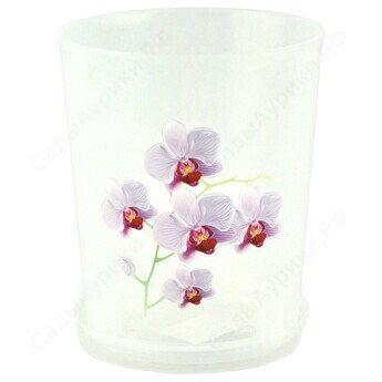 Кашпо для орхидей 1,2л(прозрачное) с поддоном