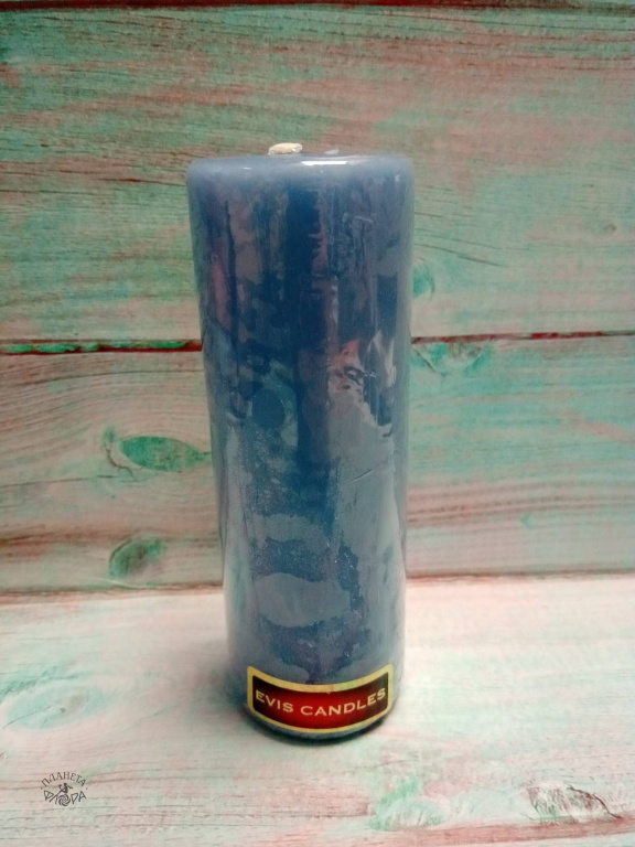 Цилиндр 40 Н-120мм,свеча парафин , голубой