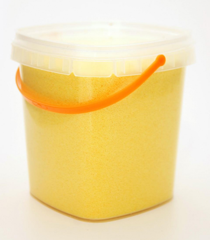 Свеча насыпная лимон в гранулах в ведёрке с 12-фитилями, 360гр.