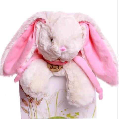 Игрушка мягкая Кролик 45см белый/розовый Lapkin