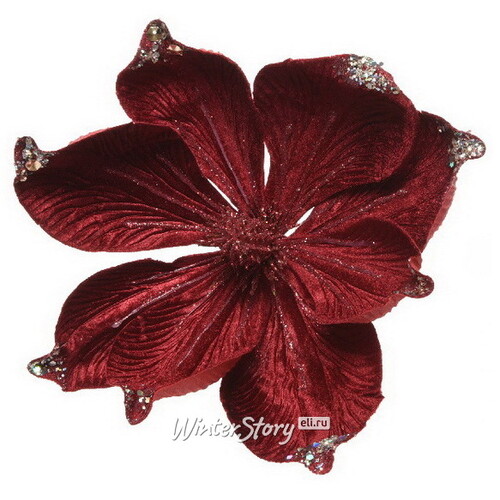 Искусственный цветок Магнолия Marsala Velvet 25 см 
