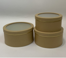 Набор подарочных коробок из 3-х штук L 24.2x12cm M 22.7x11cm S 20.4x10cm крафт