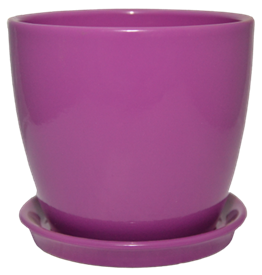 Цветочный горшок "Осень" фиолетовый глянец, 2л