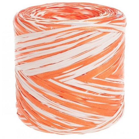 Рафия искусственная 1,6мм*200м оранжево-екрю