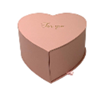 Подарочная коробка 23,5*23*11см сердце розовый