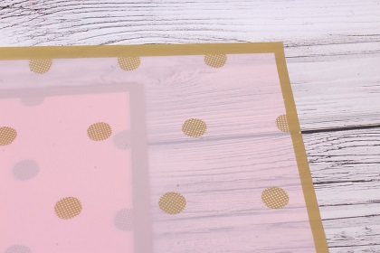 Упак. материал "Пиксельный горох" 58*58 см, 20 листов/упак., розовый/золото