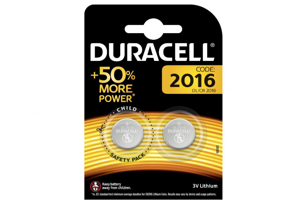 DURACELL батарейки 2016 2шт CN