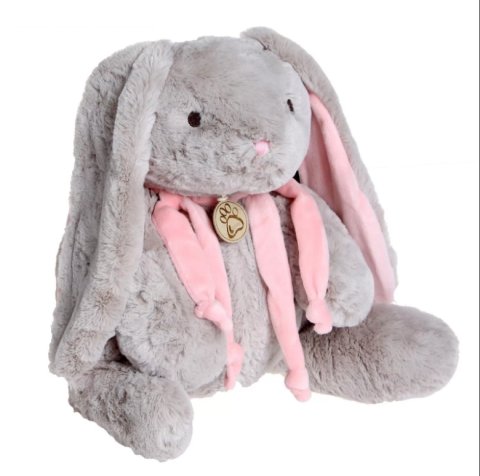 Игрушка мягкая Кролик 60см серый/розовый Lapkin