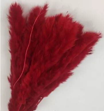 Сухоцвет "Камыш", длина 60-80 см, 15 шт/упак. насыщенный красный