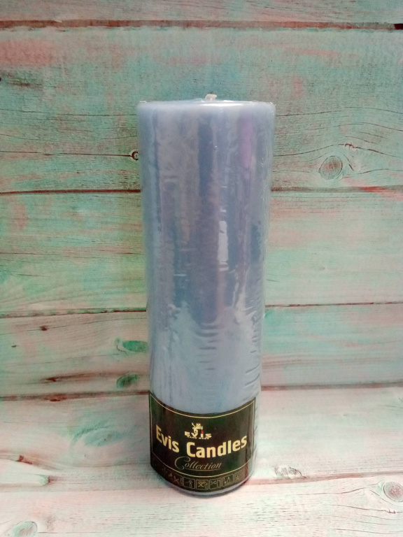 Цилиндр 60 Н200 свеча парафиновая, голубой