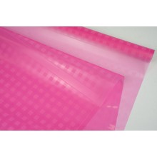 Пленка прозрачная в клеточку 58см*10м, 45мкм розовый