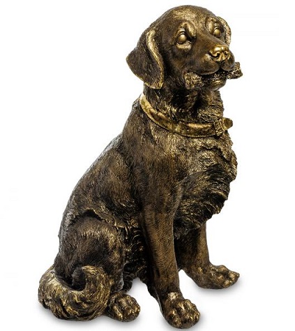 Фигурка Собака с ошейником Н-37см бронза