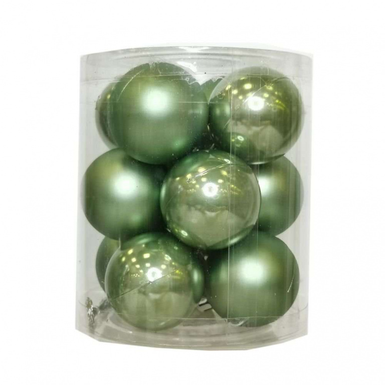 Украшение новогоднее "Шар" набор из 12шт D4 см , зеленый