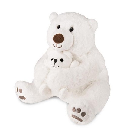 Белый медведь с медвежонком 30 см