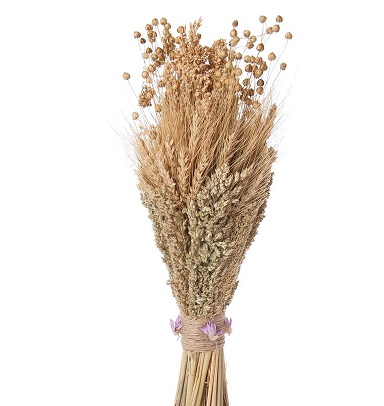 Букеты из сухих колосовых культур (лен, пшеница) 17*14*48см